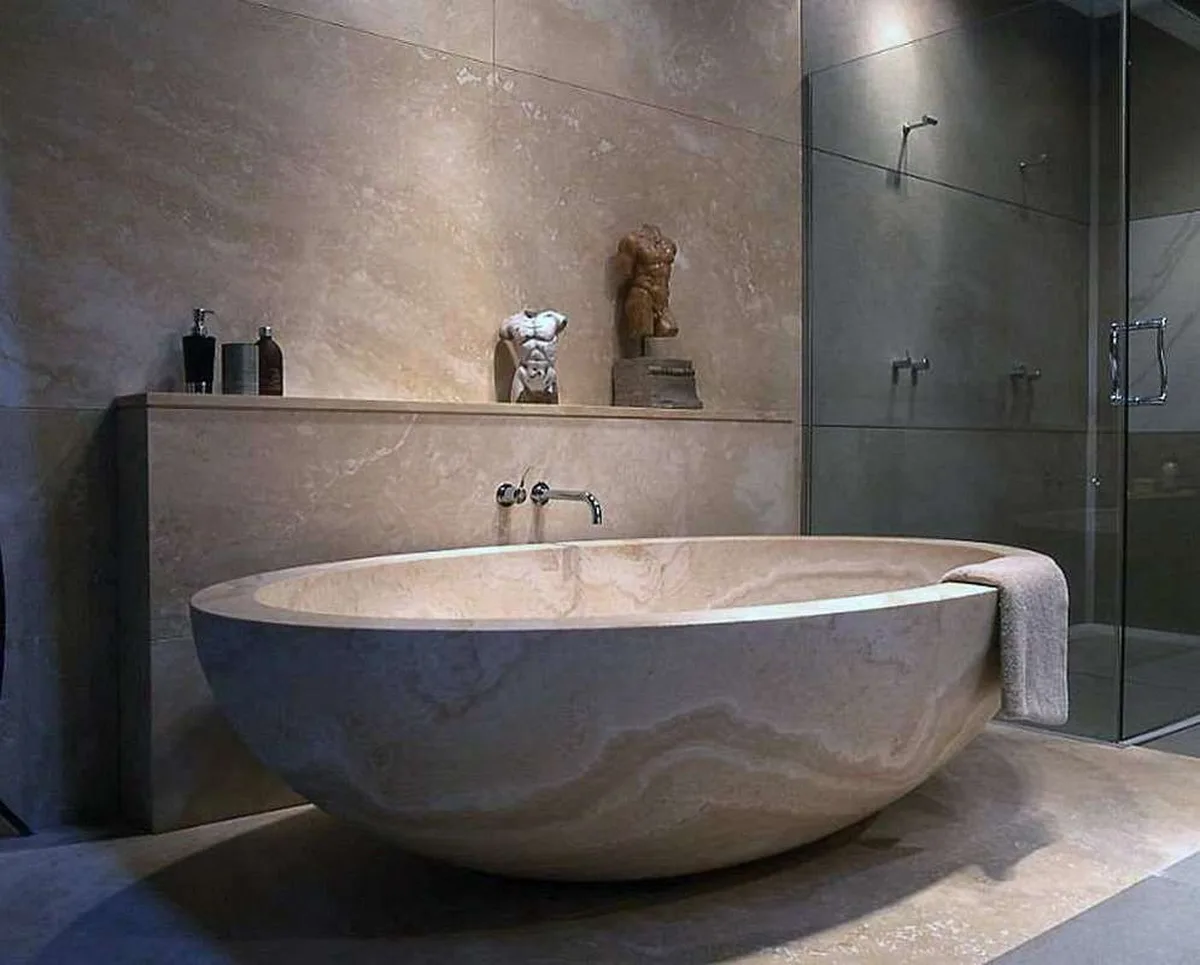 Bagno in marmo e pietra naturale · Marmi di Carrara · lavoro 33