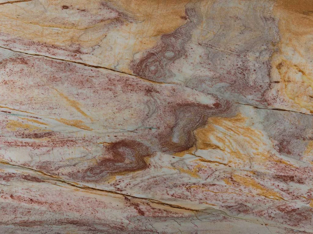 Calypso Tropical · quarzite multicolore · campione