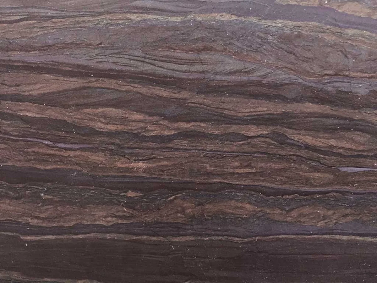 Copper Brown · quarzite marrone · campione