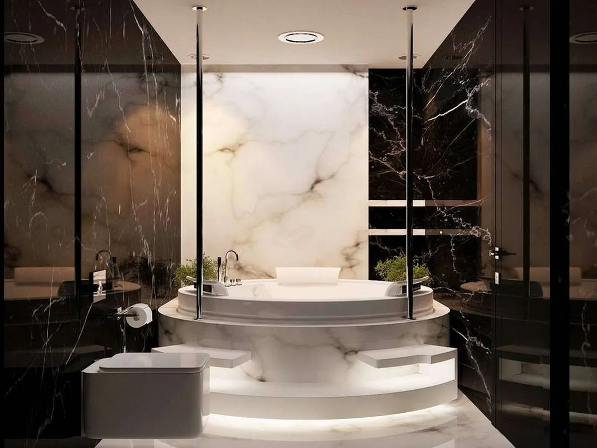 Bagni in marmo e pietra naturale · Marmi di Carrara · progetto 14